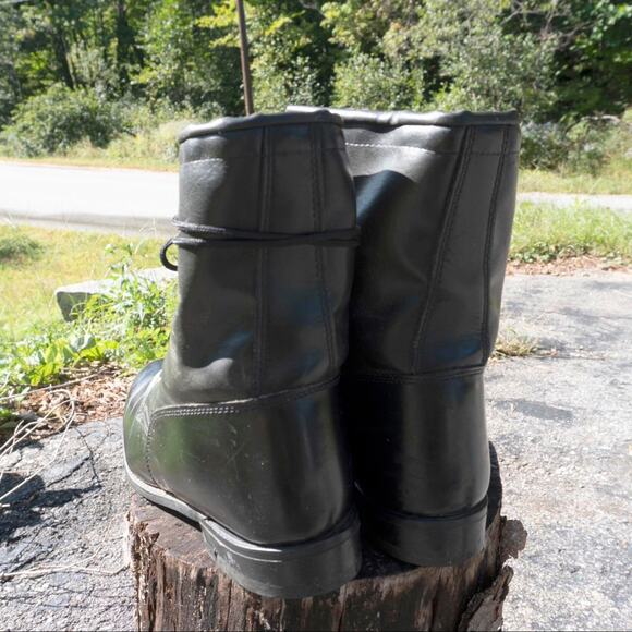 Vintage Black Leather Justin Style Riding Boots - Picture 5 of 7